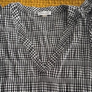 Calvin Klein Monochrome Gingham Dress